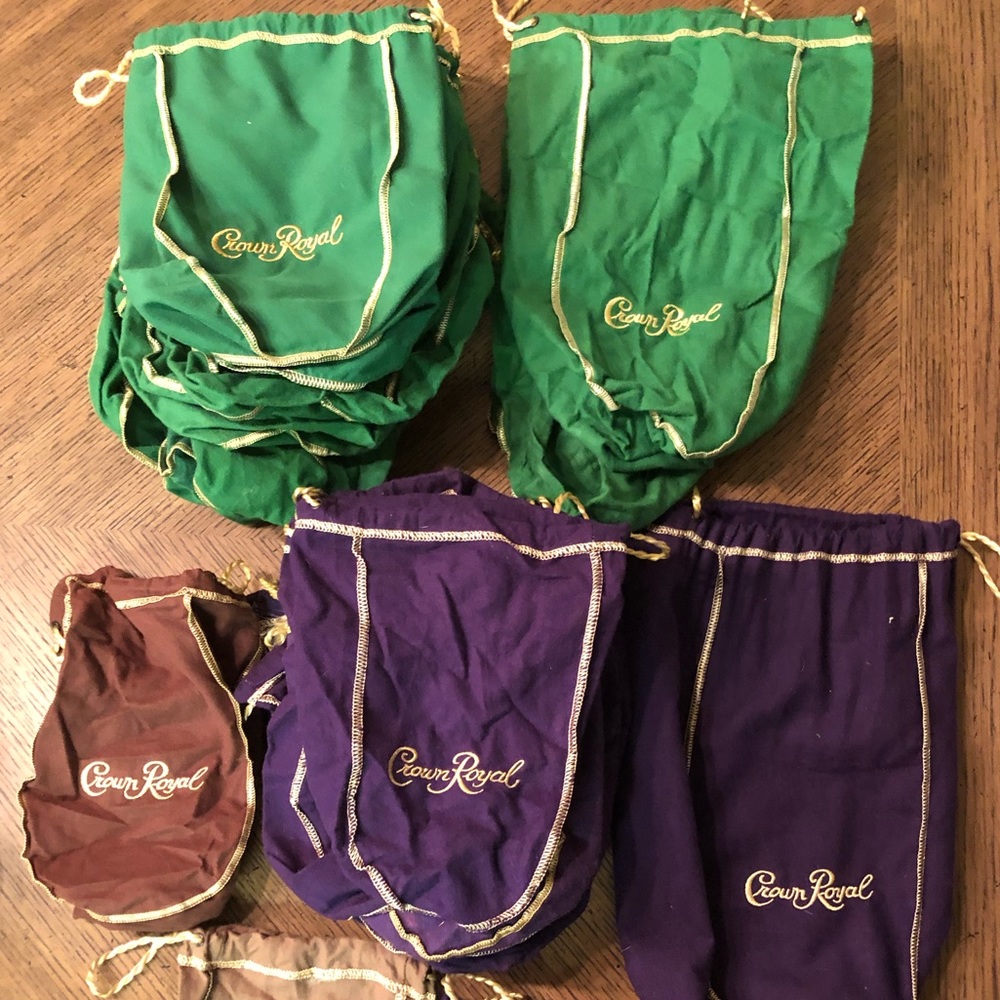 Lot of 30 Crown Royal Drawstring Bags